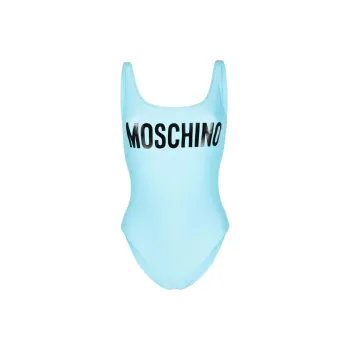 MOSCHINO Logo print Backless Swimsuit