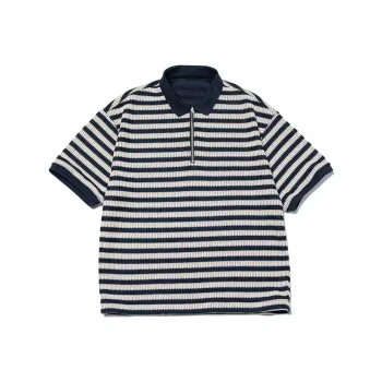 TANOXI Polo Shirt Unisex Dark Blue Stripes