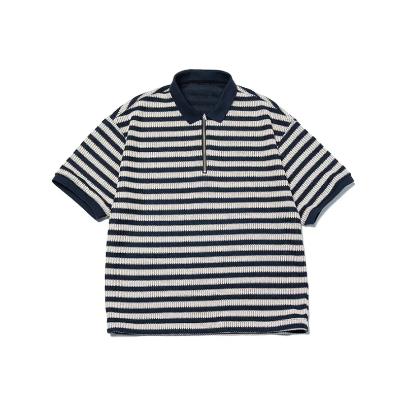TANOXI Polo Shirt Unisex Dark Blue Stripes-0