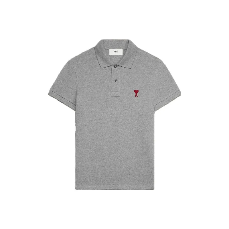 Ami Adc Polo Shirt 'Heather Grey'-0