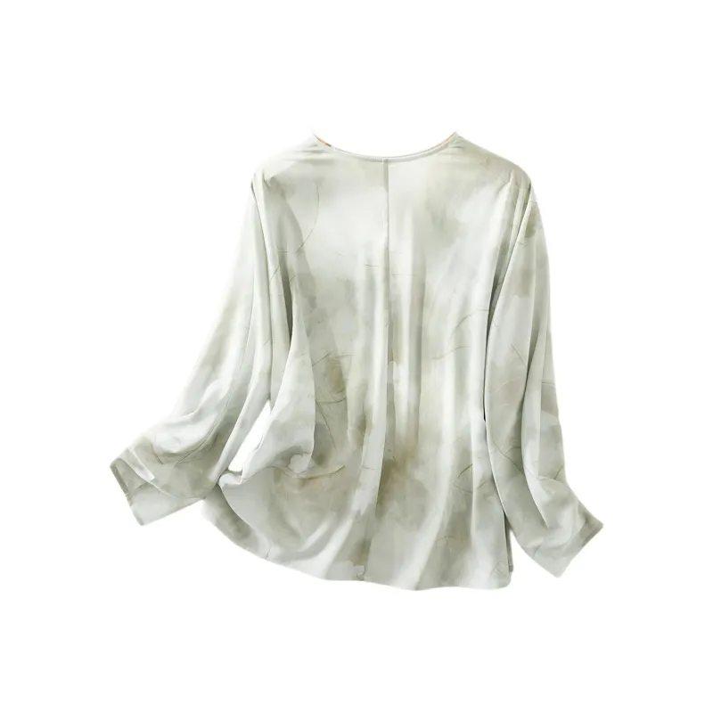 IHIMI Shirt Women's Green Print-2