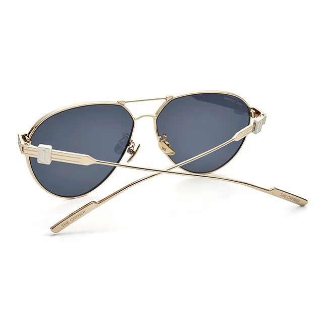 THE OWNER Titanium Irregular Shape Sunglasses Unisex-3