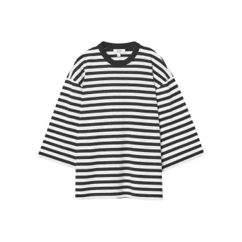 COS T Shirt Women's Black Stripes