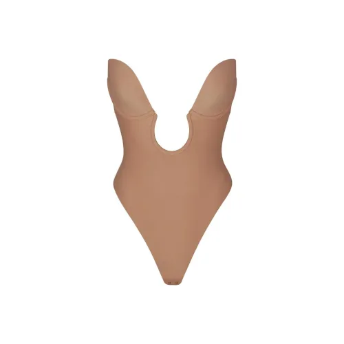 SKIMS DEEP PLUNGE SHAPEWEAR BODYSUIT Bodysuits Women's SIENNA/Ochre