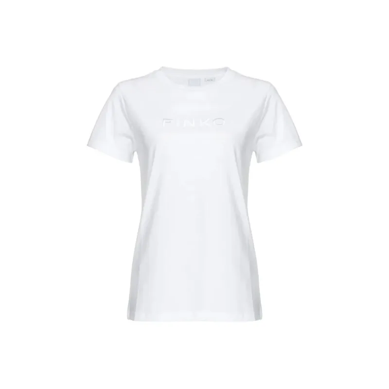 PINKO Logo Embroidered Crewneck T Shirt-0