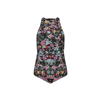 Giambattista Vall Floral Sequined Bodysuit