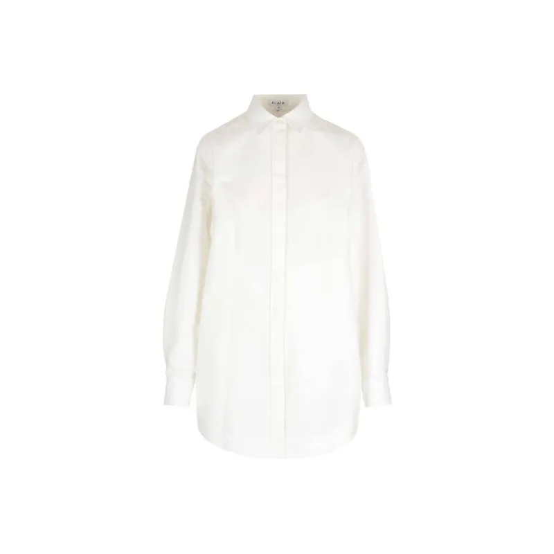 Alaia Long Sleeved Poplin Shirt Dress-0