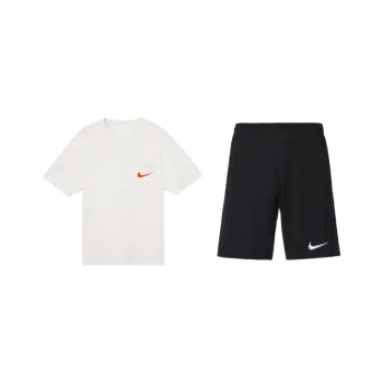 Nike Casual Sportswear Men Set White Top+Black Shorts