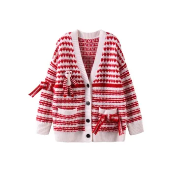 MAIGRE SIMHAT Cashmere Sweater Women's Red White