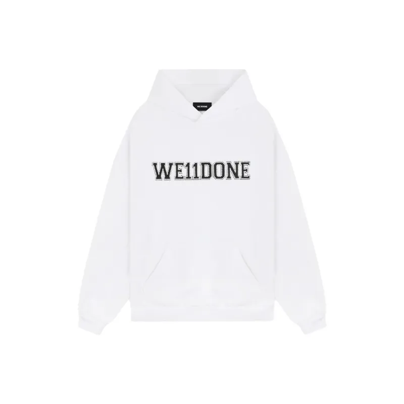 WE11DONE Logo embellished Hoodie-0