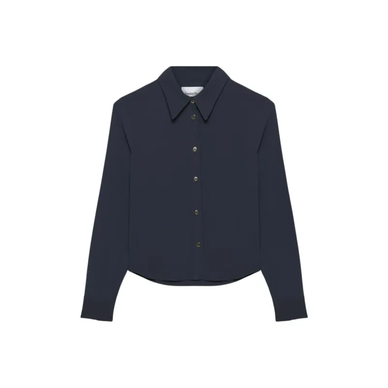 ARITZIA Sunday Best Panna Shirt Shirt Women's Admiral/Marine Blue-0