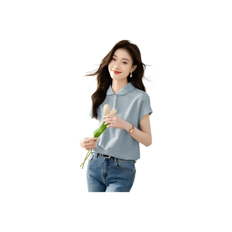 Mo Han Yi Mei Shirt Women's Aqua Blue-0