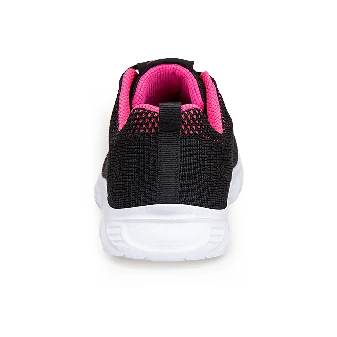 Binary Cushioning, Lightweight, Breathable Low Top Running Shoes Women's Black Rose Red-4