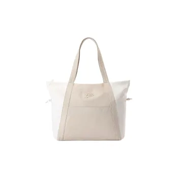 FILA FUSION LIFE Fabric Tote Bag, Shopping Bag, Handbag Women's Beige & White