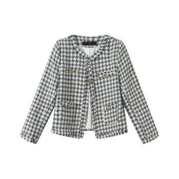 COVT Knitwear Women's Black White Plaid