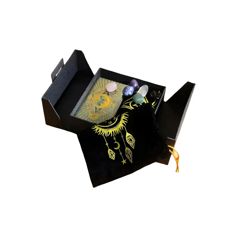 ZOCO Black Gold Sun Tarot Card Box Included Waterproof And Durable PET Material Board Games-43