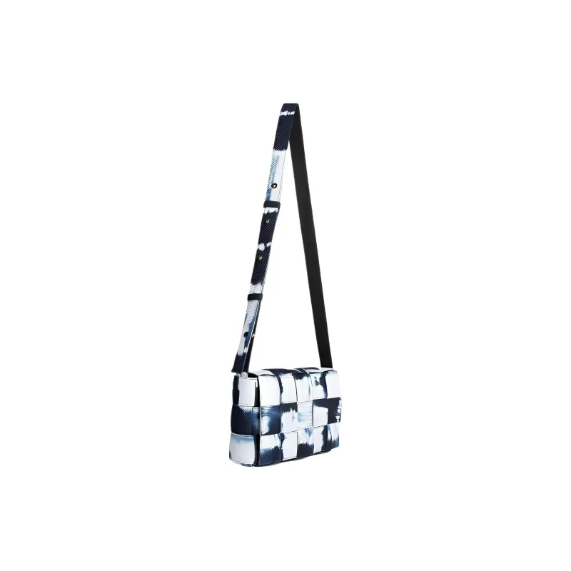 Bottega Veneta CASSETTE Denim Shoulder Bag, Crossbody Bag Medium Size Men's Marine Blue & White-2