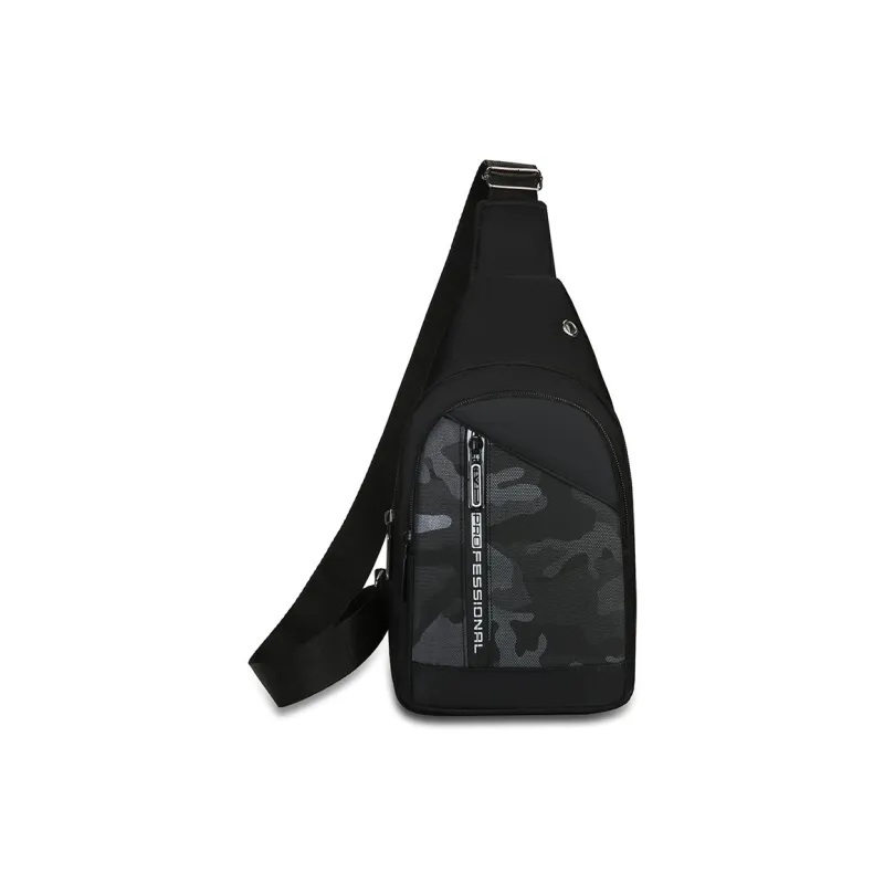 H YXIANG Nylon Fabric Sling Bag Regular Men's Gray/Black/Army Green/Dark Blue-4