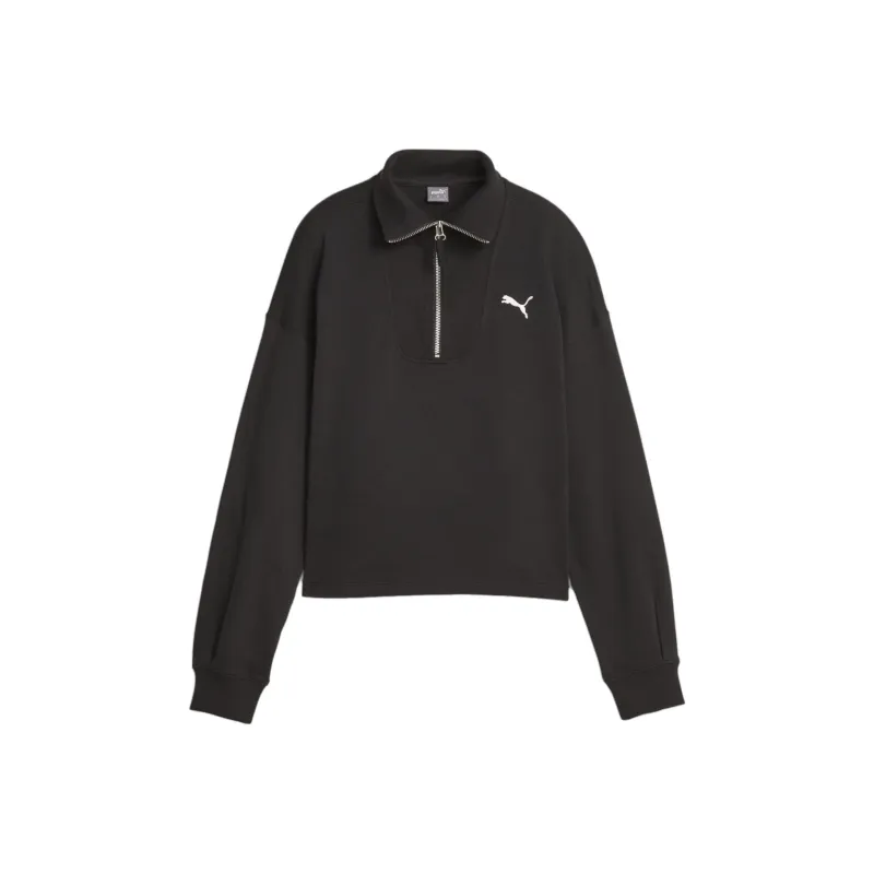 PUMA HER Women's High Neck Half Zip Sweatshirt Jacket Women's Black-0