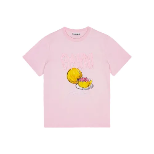GANNI Graphic Printed Crewneck T Shirt