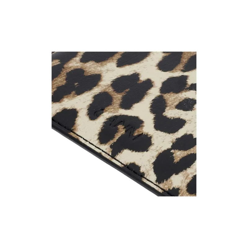 GANNI Artificial Leather Card Holder Women's Brown-4