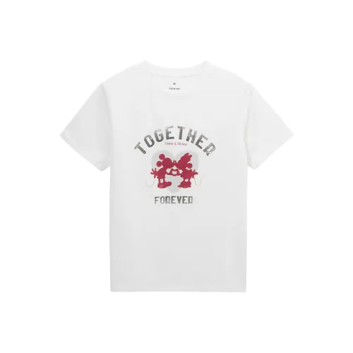 Hotwind Mickey Family Series T-Shirt Women's White