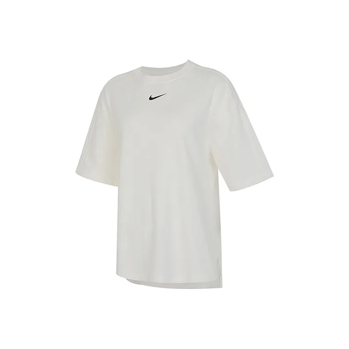 Nike Women'ss Logo Crewneck Casual T-Shirt White-0