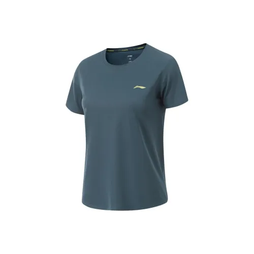 LiNing Running Collection T Shirt Women's Snail Dark Cyan