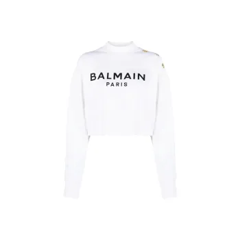 BALMAIN Logo Printed Highneck Sweater