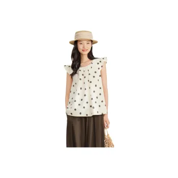 Fragment Flutter Sleeve T Shirt Women's Coffee White