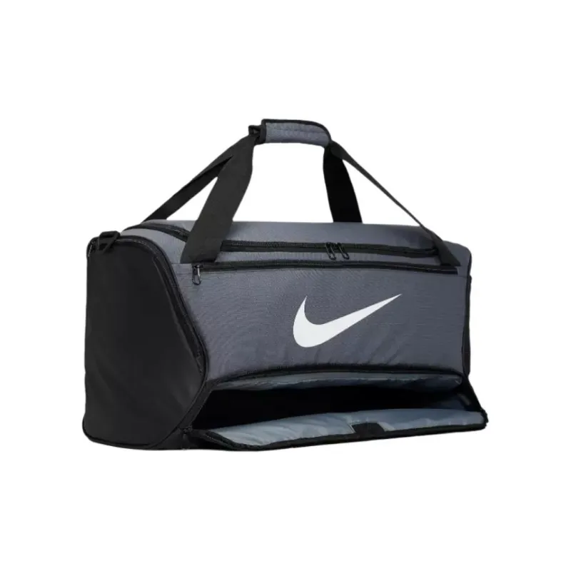 Nike Brasilia Polyester One Shoulder Crossbody Handbag, Travel Bag 60L Unisex Gray-1