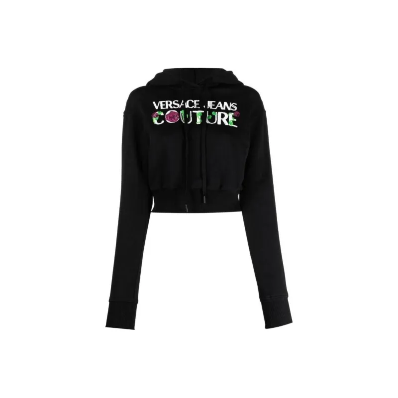 VERSACE JEANS Logo print Pullover Hoodie-0