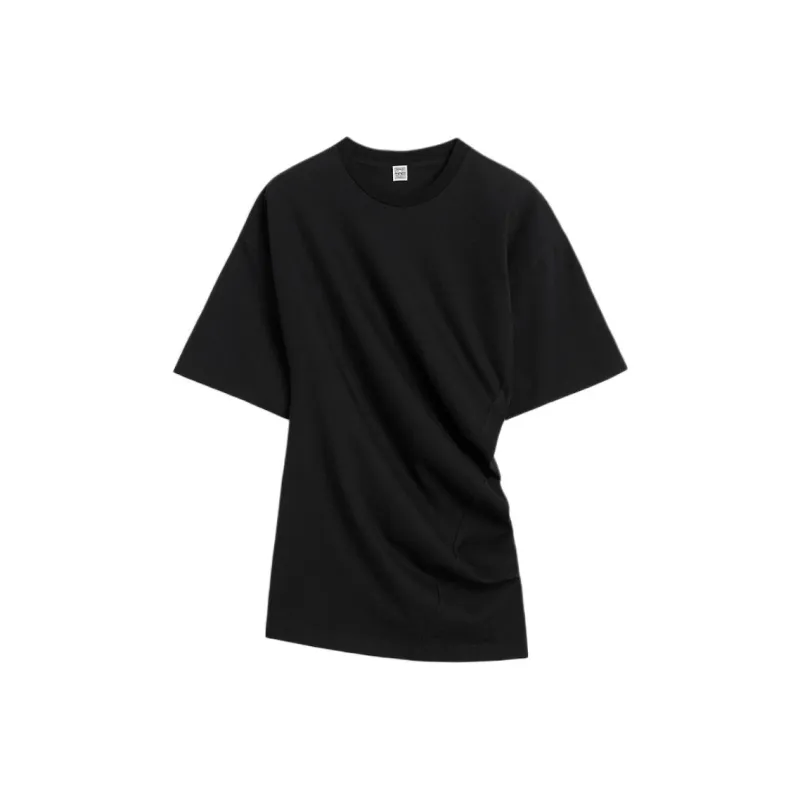 TOTEME Crewneck Asymmetric Hem T Shirt-0