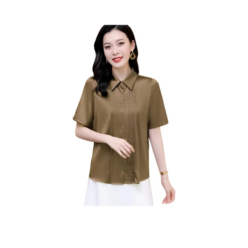 Yi Mengyuan Heavyweight Mulberry Silk Silk Shirt Women's-0