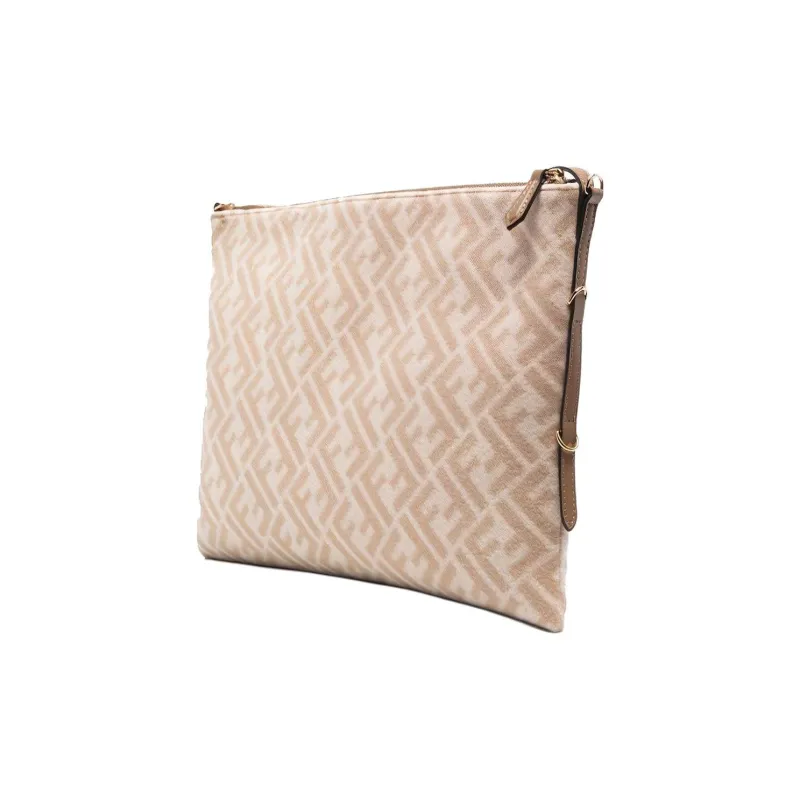 FENDI Wool Clutch Women's Beige-1