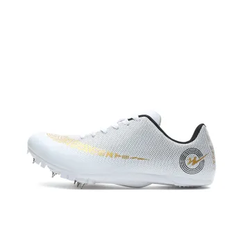 Binary Cushioning Abrasion Resistant Lightweight Slip Resistant Low Top Running Shoes Unisex White Gold