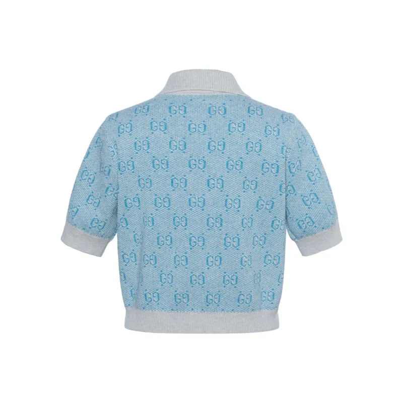 GUCCI SS24 Polo Shirt Women's Light Blue-0