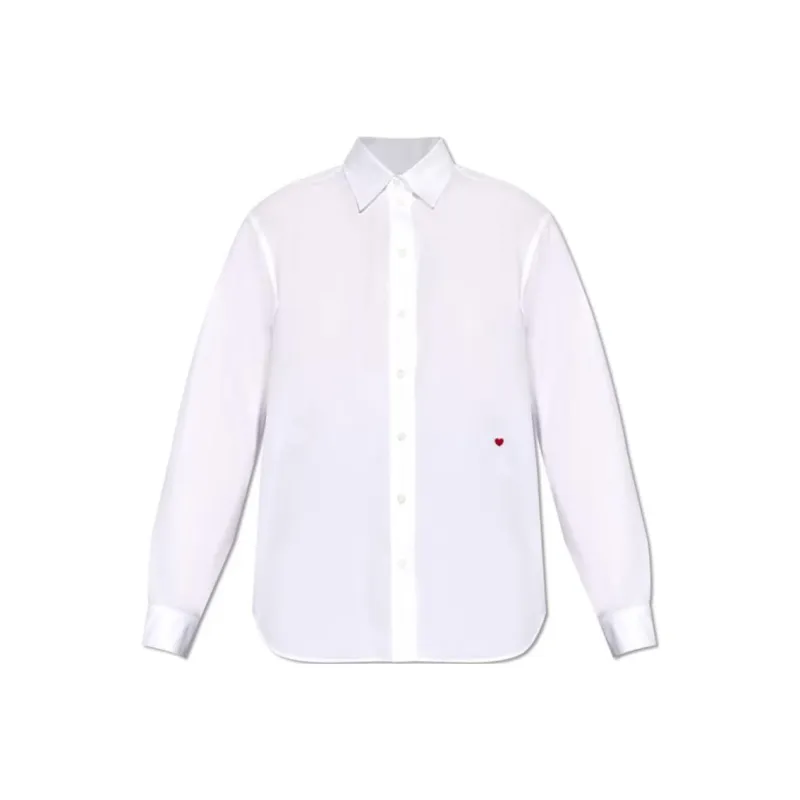 MOSCHINO Heart Embroidered Button Up Shirt-0