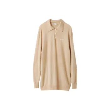 MIU MIU Long-Sleeved Knitted Polo Shirt