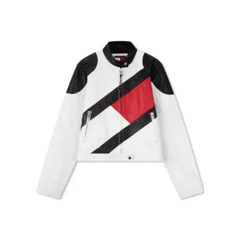 Tommy Hilfiger Jacket Unisex Black White Red Multicolor