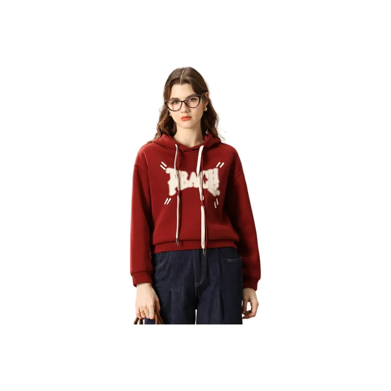 FENHONGMALI Sweatshirt Women's Red-0