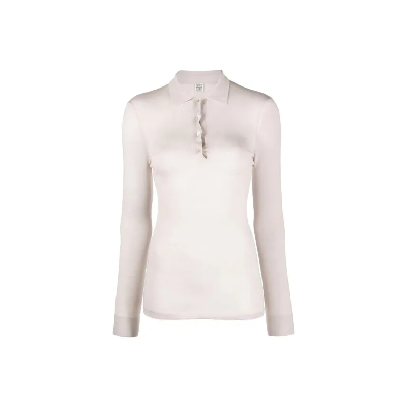 TOTEME Knitted Wool Polo Top-0