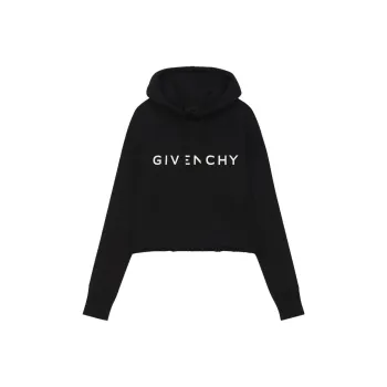 Givenchy Archetype Oversized Cropped Hoodie 'Black'