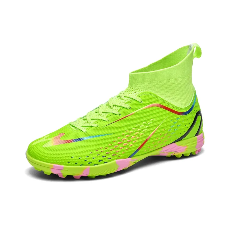 Binary TF Rubber Broken Studs Cushioning Abrasion Resistant Lightweight Soccer Shoes Unisex Neon Green-1