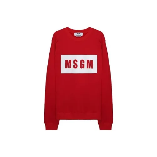 MSGM 레드 여성 맨투맨
