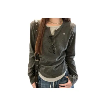 Oudifu T Shirt Women's Dark Gray