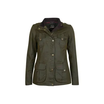 BARBOUR Winter Defence Waxed Cotton Jacket Jackets Coats Women's Olive Green