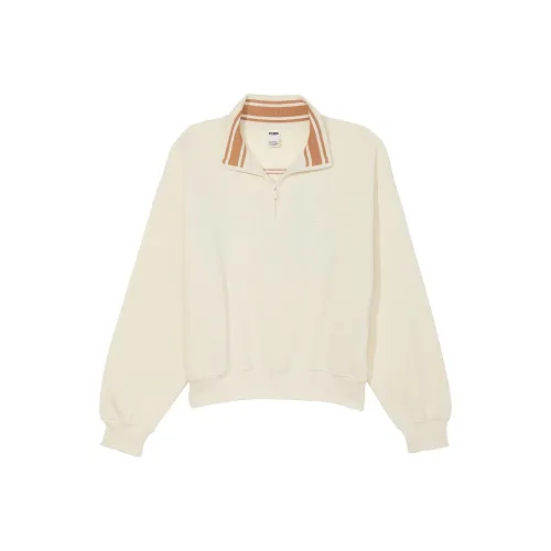 Victoria's Secret PINK Ivy Fleece Half Zip Sweatshirt/White Shell Sweatshirt Women's White Shells