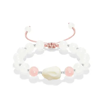 Blooming Petals White Jade Bodhi Bracelets Unisex