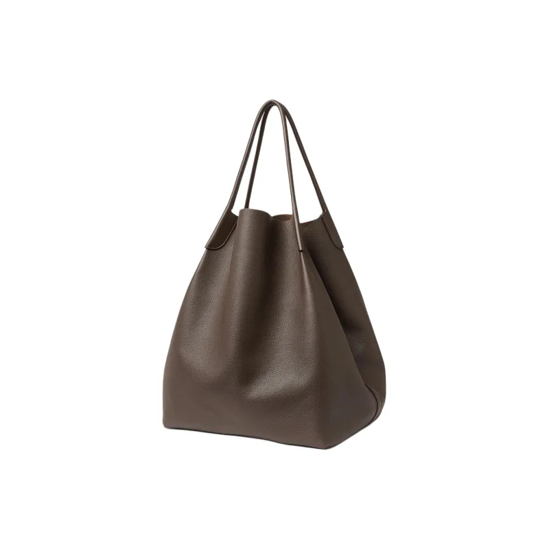 Loro Piana Calfskin Handbag Extra Large Men's Dark Chocolate Liquorice With Onyx-1